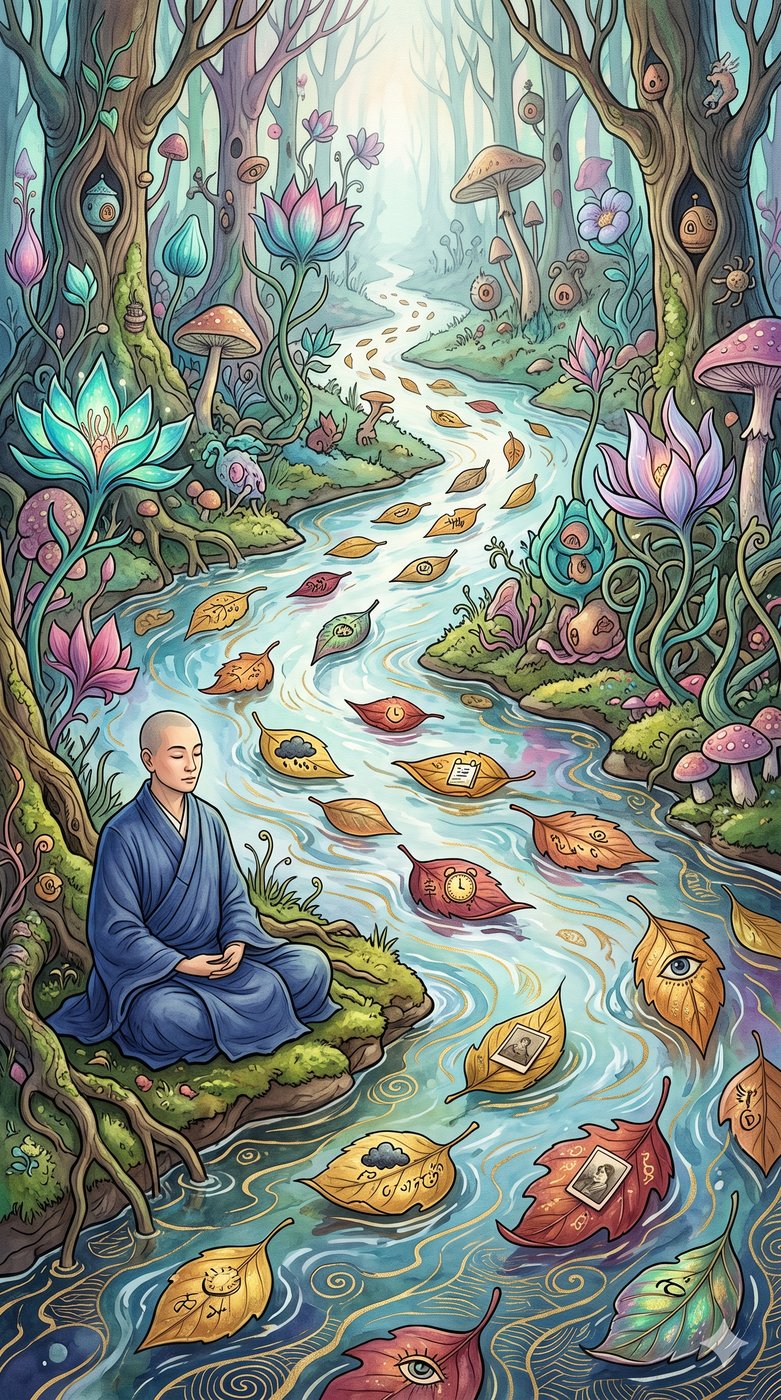 ACT poster — Leaves on the stream (gemini-q08i2lq08i2l)