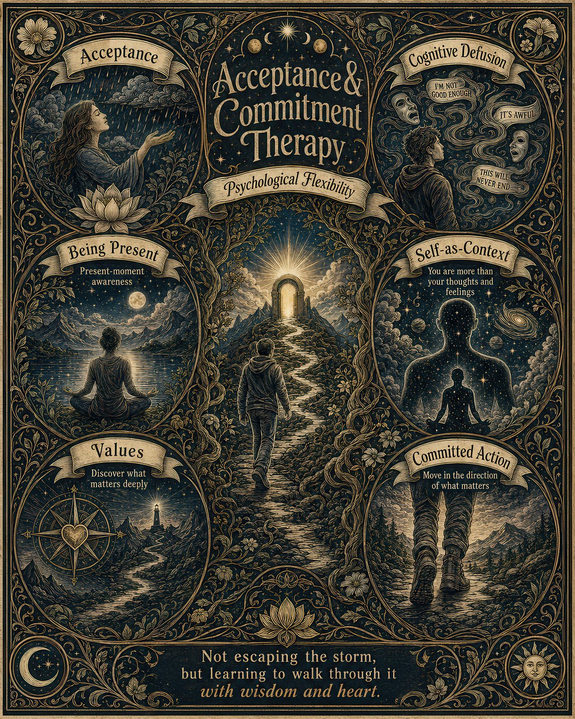 ACT poster — Hexaflex — gothic gold