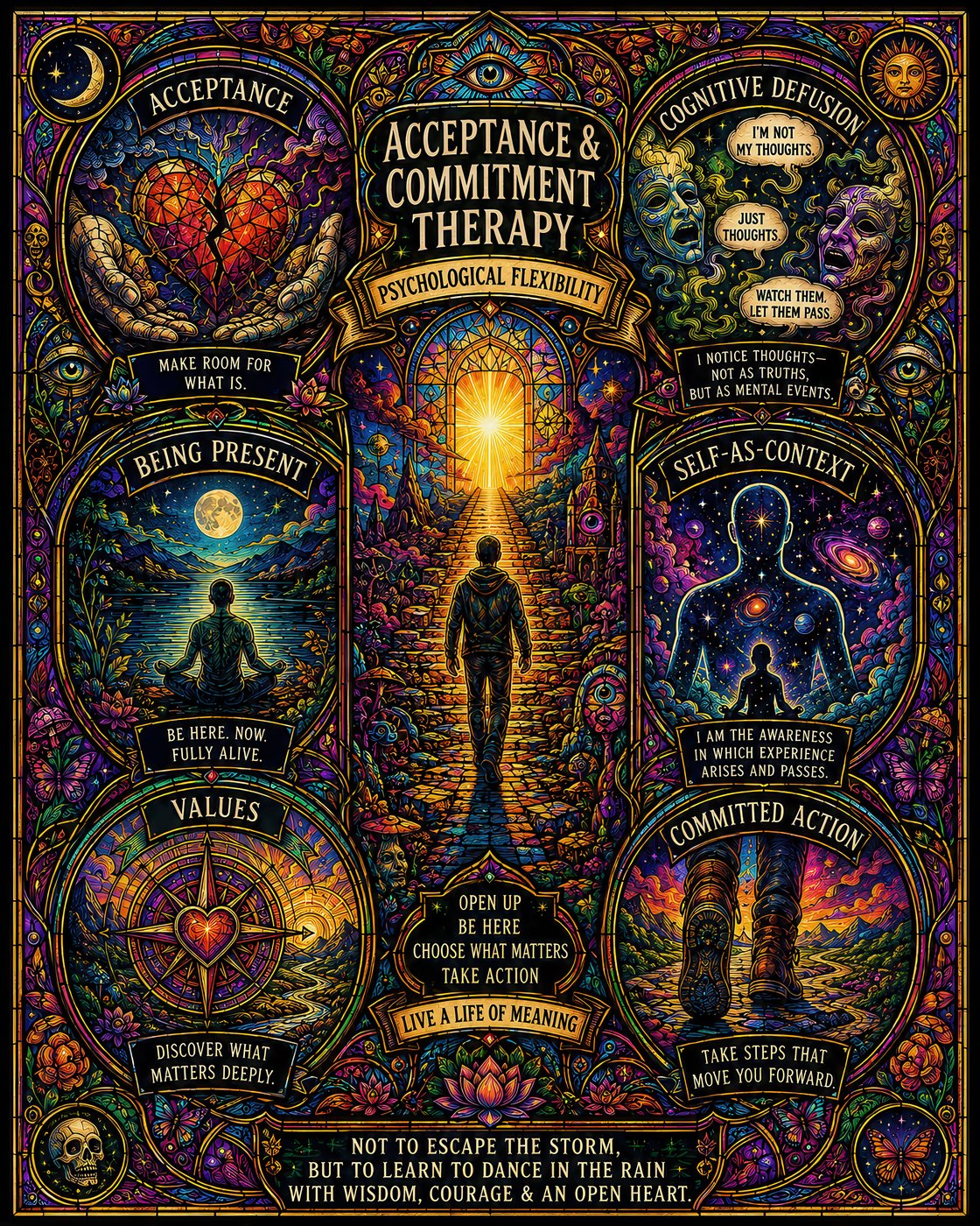 ACT poster — Hexaflex — stained glass