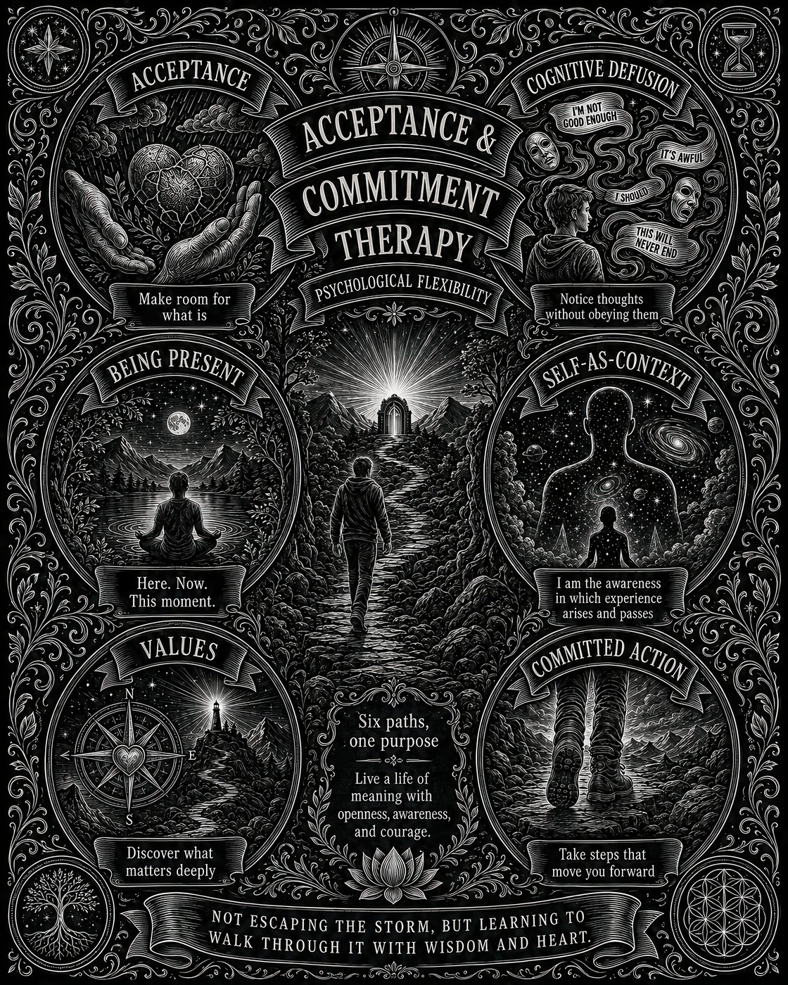 ACT poster — Hexaflex — woodcut map