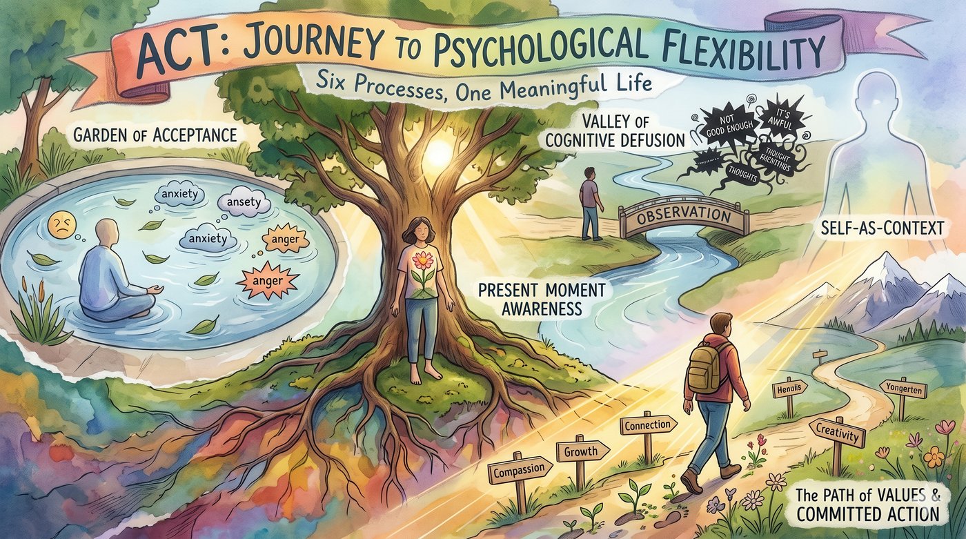 ACT poster — Journey to psychological flexibility